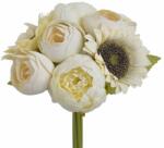  Buchet 5 bujori+floarea soarelui artificiala pentru aranjamente florale (8238)