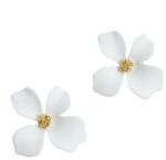 Eva Grace Cercei Stud Elyse, albi, in forma de floare - Colectia Floral Paradise