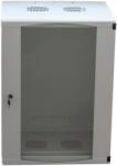 LogiLink CABINET 19 LOGILINK 15U 540x450mm, fixare pe perete, Flatpack (dezasamblat), Light Grey, usa sticla cu blocare, otel 1.2mm, sarcina maxima 30Kg, W15F64G (W15F64G)