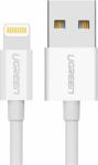 UGREEN US155 USB-A apa 2.0 - Lightning apa Adat és töltőkábel - Fehér (2m) (20730)