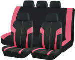  9 részes, 2 helyen osztható univerzális üléshuzat szett - légzsákos - pink-fekete - AD9472P