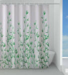  Sapho Eucalipto polyester zuhanyfüggöny 180x200 cm, fehér / zöld 1304 (1304)