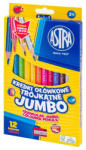 Astra Színes ceruza ASTRA Jumbo hengeres hegyezővel + arany/ezüst 12 színű (312023912) - papir-bolt