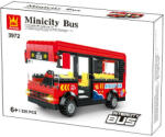 WANGE 3972 | készségfejlesztő építőjáték | 229 db építőkocka | Intercity piros busz