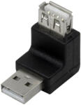LogiLink USB 2.0 adapter, USB-A/M - USB-A/F, 270 -os szög, fekete (AU0027) - mobilitcentrum