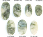  Cabochon Cuart cu Turmalina Verde Natural Druzy - Oval - 29-45x17-22x6-15 mm - 1 Buc