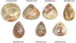  Cabochon Piatra Lunii Rainbow cu Piatra Soarelui cu Gaura - Rotund - Picatura - 20-27x15-27x6-8 mm - 1 Buc