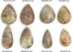  Pandantiv/Cabochon Piatra Lunii Rainbow cu Piatra Soarelui cu Gaura - Picatura - 32-42x17-28x7-10 mm - 1 Buc