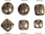  Cabochon din Andaluzit cu Gaura - Rotund - Patrat - 15-21x15-20x3-7 mm- 1 Buc