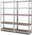 Plus Mobilier Raft dublu Premium 2500x2400x400 mm (HxLxl) cu 6 polite MDF, otel galvanizat, 2400 kg, montaj fara surub, PLUS (5 ani garantie) gri 6 Raft metalic Otel Uz casnic 200 kg 2500x2400x400 (61004210) Dulap arhivare