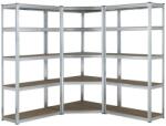 Plus Mobilier Raft triplu de colt Premium 2500x2500x400 mm (HxLxl) cu 6 polite MDF, otel galvanizat, 3600 kg, PLUS (5 ani garantie) gri 6 Raft metalic Otel Uz casnic 200 kg 2500x2500x400 (61004216) Dulap arhivare
