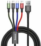 Baseus Кабел за зареждане Baseus Fast, 4 в 1, Micro USB, 2 x Lightning, Type-C, 1.2m, Черен - 40493