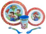 Stor - Gyermek műanyag edények Super Mario (tányér, tál, csésze, evőeszköz), 75250
