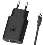 Motorola TURBOPOWER hálózati töltő USB-A aljzat (5V/3A, 20W, gyorstöltő 3.0 + USB-C kábel) fekete (MOTOCHAR20W)