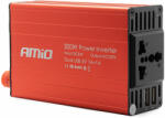 AMiO Convertor de tensiune 24V -> 230V, 300W/600W, 2 x USB 5V (AVX-AM02471) - roveli