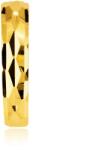 Ekszer Eshop Piercing 585 sárga aranyból - fülbevaló fazettált négyzetekből álló mintával, csillogó kivitelben