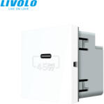 LIVOLO C7USBCW LIVOLO QC-PD 45W USB C töltőaljzat-csatlakozó aljzat, fehér (C7USBCW)