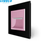 LIVOLO C7725RB LIVOLO led rózsaszín lépcsővilágító, irányfény, lábazat világítás, fekete kristályüveg (C7725RB)
