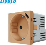 LIVOLO C724G LIVOLO arany dugalj-konnektor 250V 16A 2P+F + USB type-C QC-PD 18W fali töltőaljzat (C724G)