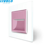 LIVOLO C7725RW LIVOLO led rózsaszím lépcsővilágító, irányfény, lábazat világítás, fehér kristályüveg (C7725RW)