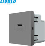 LIVOLO C7USBCS LIVOLO QC-PD 45W USB C töltőaljzat-csatlakozó aljzat, ezüst (C7USBCS)