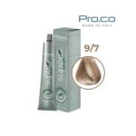 Pro.co Vopsea de par profesionala - fara amoniac - SUPERB - PROCO - 100 ml - 9 7 BLOND SUPER DESCHIS BEJ (U9/7)