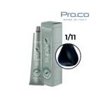 Pro.co Vopsea de par profesionala - fara amoniac - SUPERB - PROCO - 100 ml - 1 11 NEGRU ALBASTRUI (U1/11)
