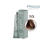 Pro.co Vopsea de par profesionala - fara amoniac - SUPERB - PROCO - 100 ml - 7 3 BLOND AURIU (U7/3)