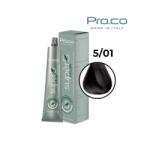 Pro.co Vopsea de par profesionala - fara amoniac - SUPERB - PROCO - 100 ml - 5 01 CASTANIU DESCHIS CENUSIU (U5/01)