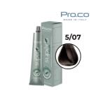 Pro.co Vopsea de par profesionala - fara amoniac - SUPERB - PROCO - 100 ml - 5 07 CASTANIU DESCHIS TUTUN (U5/07)