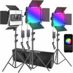 Neewer Kit 3 Panouri Neewer RGB, 450 LED, trepiezi 200 cm inclusi, geanta transport