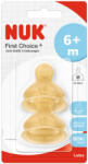 Nuk Биберони NUK - First Choice, каучук, 6-18м, размер М, 2 броя (10713242)