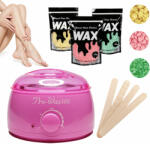 Pro-wax Wax 100 gyantázó szett - 300 g gyantával és 10 db spatulával - Rózsaszín (Prowax100-pink)