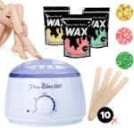 Pro-wax 100 gyantázó szett - 300 g gyantával és 10 db spatulával - Fehér (Prowax100-white)