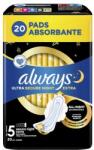 Always Ultra Secure Night Extra absorbant Absorbant sanitar de noapte cu aripioare Extra 20 buc pentru femei