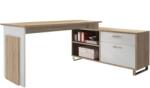 Bega Manager sarokasztal, íróasztal 140x65x76 cm, gardrób 130x60x40 cm, Sonoma Color, Fehér