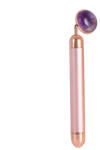 PALSAR7 Elektromos arcmasszírozó ásványi kővel(Jade Roller Massager Electric Pink Handle and Amethyst Jade)