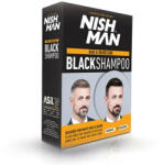 NishMan Kit nuantator semiperment pentru par si barba Hair&Beard BlackShampoo (8682035085560)