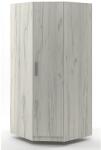 ASARO felső sarokszekrény, 40x80-80x180 cm, 4 polc, akasztó rúd, fehér tölgy szín