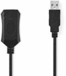 Nedis Cablu USB activ | USB 2.0 | USB-A Plug | USB-A Socket | USB-A Socket | 480 Mbps | 20.0 m | Rotund | Nichel | PVC | Cupru | Etichetă (CCGL60EXTBK200)