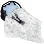 Lulumi 5-Point Car Seat Blanket Velour Dots Balloon Blue