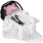 Lulumi Blossom Blossom Velour 5-Point Car Seat Blanket Brown Pink
