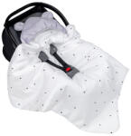 Lulumi 5-Point Car Seat Blanket Velour Dots gri deschis