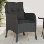 vidaXL 2 db fekete polyrattan kerti szék párnával (365145) - vidaxl