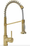 Rea Spring álló konyhai csaptelep kihúzható zuhanyfejjel, szálcsiszolt arany REA-B4805 (REA-B4805)
