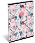 Lizzy Card XRCise Look exkluzív kockás füzet - A4 - Fifteen rózsaszín virágos - madaras (LIZ-23062924)