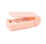  Mini háztartási fóliahegesztő, elemes, műanyag, rózsaszín, 9, 5 x 3, 5 cm (5995206012795)