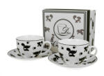 Duo Gift Porceláncsésze+alj, 250ml, 2 személyes, dobozban, Koty Czarne