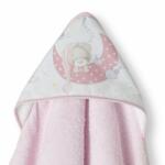 Inter Baby Prosop baie cu gluga din bumbac pentru bebelusi Inter Baby - ursulet roz (IB01225-02)