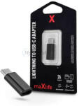 Maxlife Lightning - USB Type-C adapter - Maxlife Lightning To USB-C Adapter - 2A - fekete